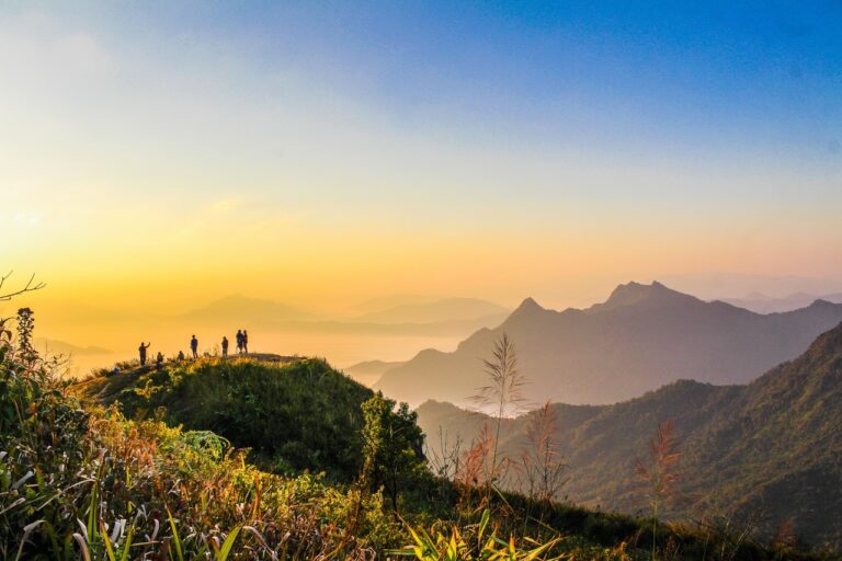 Home Photo Of People Standing On Top Of Mountain Near Grasses 733162 768x512